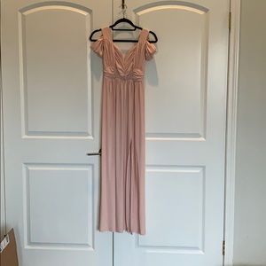 Floor length peach/nude dress